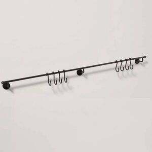 36” Modern Trim Metal S-Hook BLACK Wall Rack Hearth & Hand™ Mounted Coat Storage